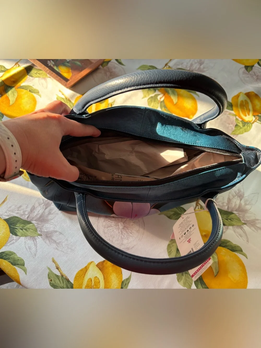 Anna by Anischka Genuine Leather Large Slouch Tote Bag